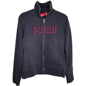 Puma Full Zip Black Red Jacket Womens M/L US10 UK14 Vintage